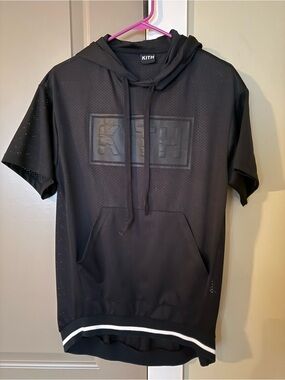 Kith Black Perforated Hooded Mesh Pullover